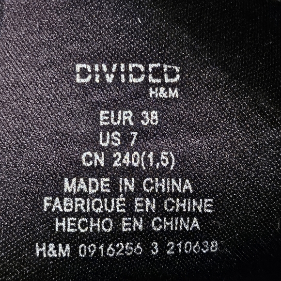 Divided H&M Chunky Combat Moto Side Zip Boots Wmns 7 - Picture 10 of 10